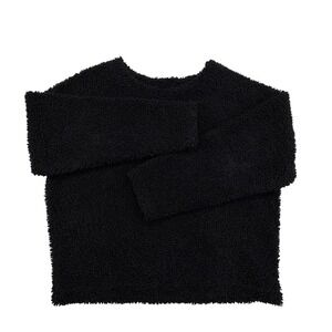 UNIQLO Black Teddy Fleece Sherpa Crewneck Pullover Sweater Women's Size M